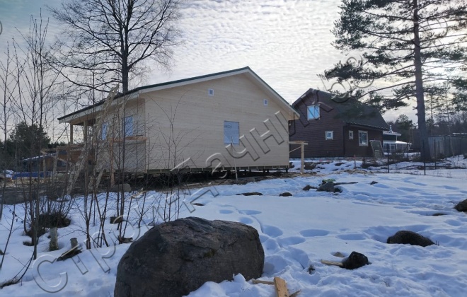 4 Каркасно-щитовой дом Д-23, 9х9м, 81 М², Ленинградская область, Приозёрский район, Громовское сельское поселение ( (18)